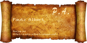 Pautz Albert névjegykártya